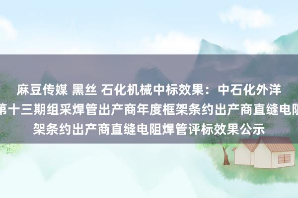 麻豆传媒 黑丝 石化机械中标效果：中石化外洋行状武汉有限公司第十三期组采焊管出产商年度框架条约出产商直缝电阻焊管评标效果公示