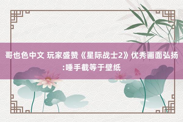 哥也色中文 玩家盛赞《星际战士2》优秀画面弘扬:唾手截等于壁纸