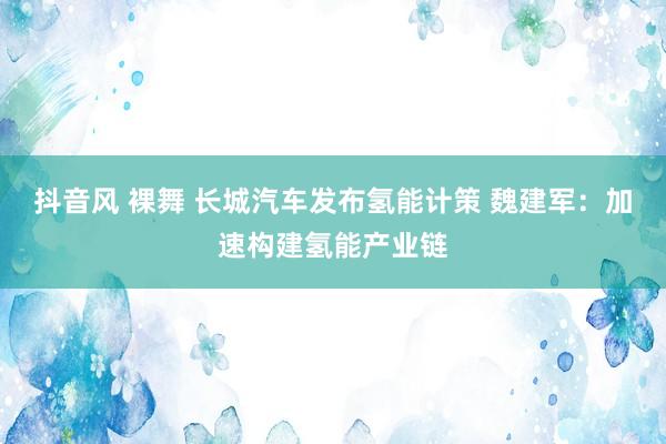 抖音风 裸舞 长城汽车发布氢能计策 魏建军：加速构建氢能产业链