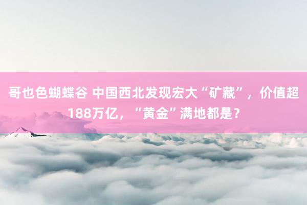 哥也色蝴蝶谷 中国西北发现宏大“矿藏”，价值超188万亿，“黄金”满地都是？