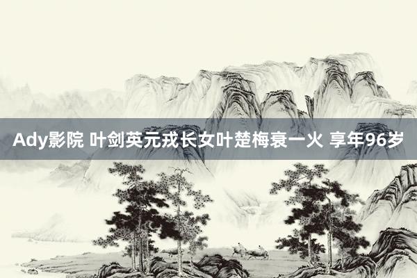 Ady影院 叶剑英元戎长女叶楚梅衰一火 享年96岁