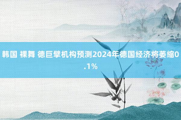 韩国 裸舞 德巨擘机构预测2024年德国经济将萎缩0.1%