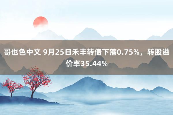 哥也色中文 9月25日禾丰转债下落0.75%，转股溢价率35.44%