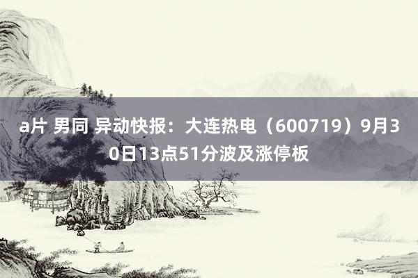 a片 男同 异动快报：大连热电（600719）9月30日13点51分波及涨停板