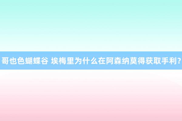 哥也色蝴蝶谷 埃梅里为什么在阿森纳莫得获取手利？