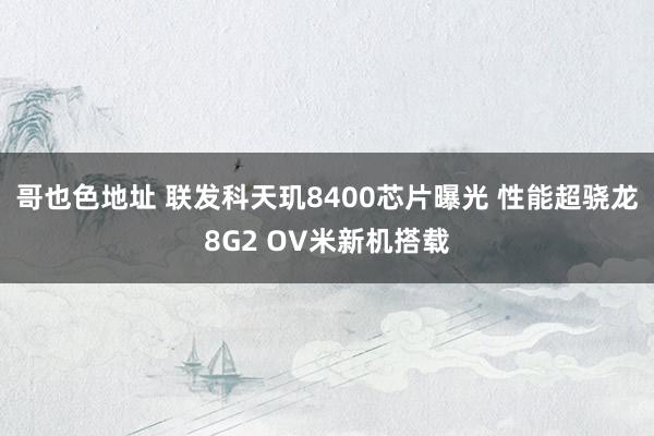 哥也色地址 联发科天玑8400芯片曝光 性能超骁龙8G2 OV米新机搭载