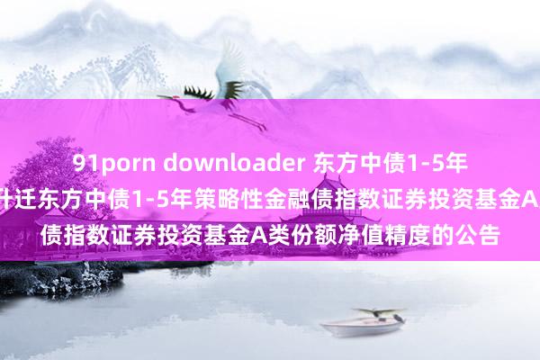 91porn downloader 东方中债1-5年策略性金融债A: 对于升迁东方中债1-5年策略性金融债指数证券投资基金A类份额净值精度的公告