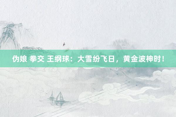 伪娘 拳交 王纲球：大雪纷飞日，黄金波神时！