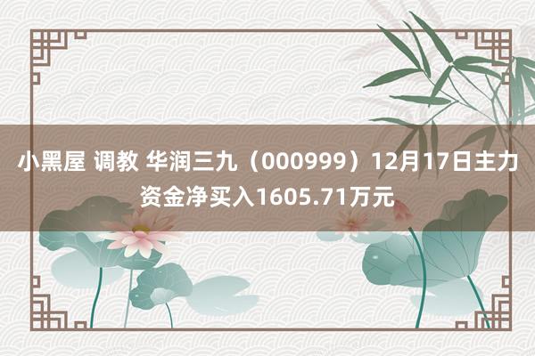 小黑屋 调教 华润三九（000999）12月17日主力资金净买入1605.71万元