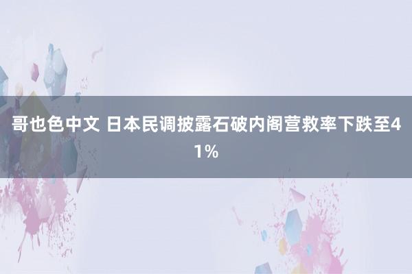 哥也色中文 日本民调披露石破内阁营救率下跌至41%