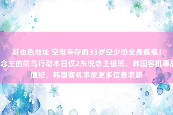 哥也色地址 空难幸存的33岁空少恐全身瘫痪！机场原为4东说念主的防鸟行动本日仅2东说念主值班，韩国客机事故更多信息表露