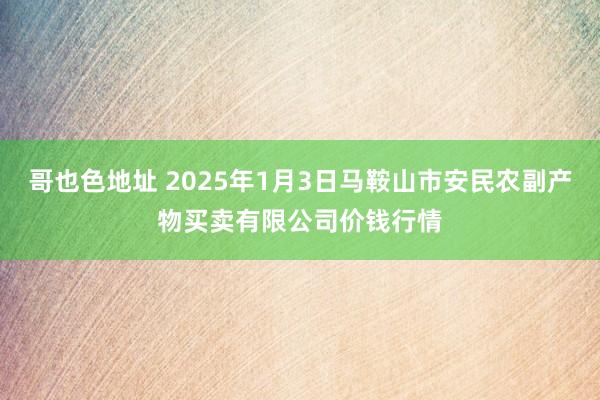 哥也色地址 2025年1月3日马鞍山市安民农副产物买卖有限公司价钱行情