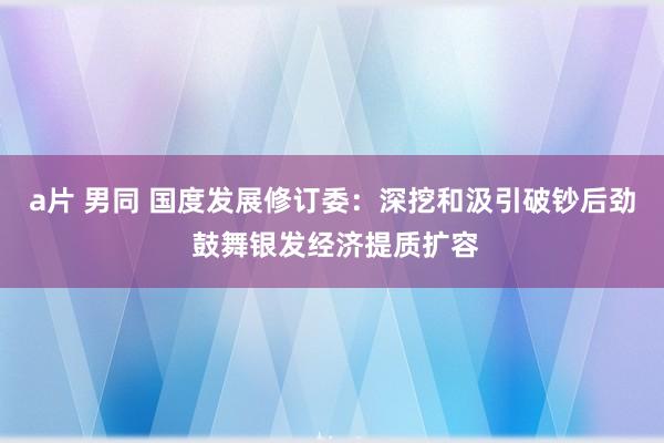 a片 男同 国度发展修订委：深挖和汲引破钞后劲 鼓舞银发经济提质扩容