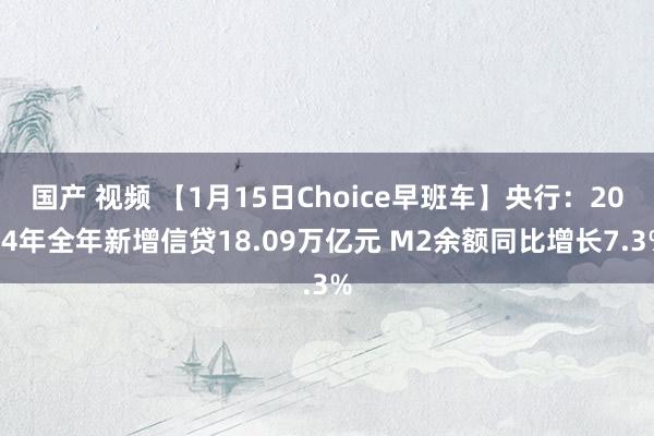 国产 视频 【1月15日Choice早班车】央行：2024年全年新增信贷18.09万亿元 M2余额同比增长7.3%