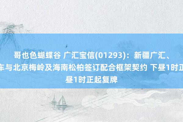 哥也色蝴蝶谷 广汇宝信(01293)：新疆广汇、广汇汽车与北京梅岭及海南松柏签订配合框架契约 下昼1时正起复牌